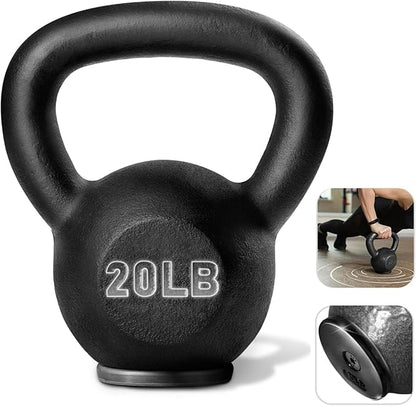 Yes4All Kettlebell Adjustable/Cast Iron/Protective Base Solid Smooth