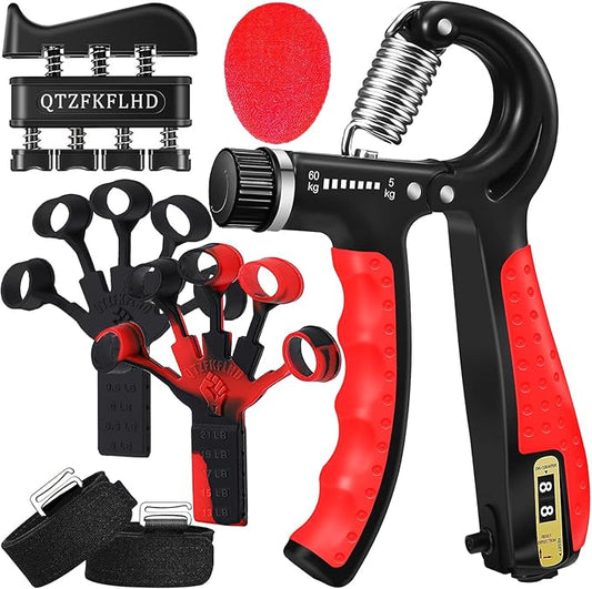 Grip Strength Trainer with Forearm Strengthener Recover(5 PCS)