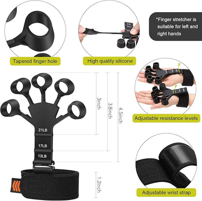 Grip Strength Trainer Kit (5 Pack) with Finger Exerciser