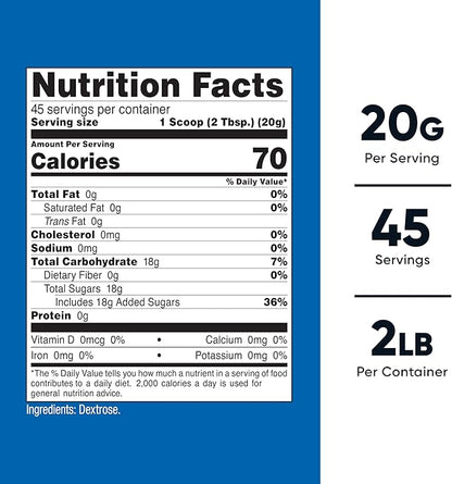 Nutricost Dextrose Powder 2 LBS - Non-GMO, Gluten Free
