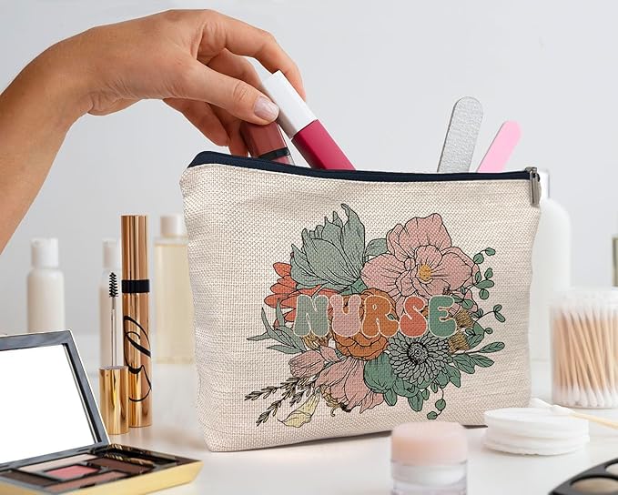 IWXYI Nurse Gifts,Nurse Gifts For Women,Gifts For Nurses,Nurse Makeup Bags With Zipper,Nurse Make Up Bag Zipper Pouch Travel Toiletry Gifts For Women,Nursing Student Gifts