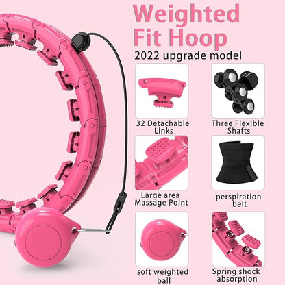 KABCON Infinity Weighted Exercise Hoop Plus Size Loss,65/62/60 Inch 2 in 1,with Weight
