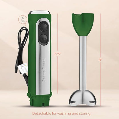 Multi-Use Immersion Blender Set, Hand Blender with Powerful Copper Motor 800W, High Speed, Turbo Mode, 3-in-1 Handheld Blender Stick Stainless Steel Blades, Whisk, Beaker, Measuring Marks, and Chopper