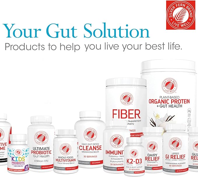 Silver Fern Cleanse - Daily Gut Detox - 1 Bottle - 120 Capsules - 30 Day Supply - Immunoglobulin G, A & M -(IgG, IGA, IgM) - Postbiotic