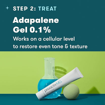 Proactiv MD 3-Step Routine, Ultra-Gentle Face Cleanser, 0.1% Adapalene Gel Treatment, Ultra-Hydrating Moisturizer, 90-Day Acne Treatment Kit