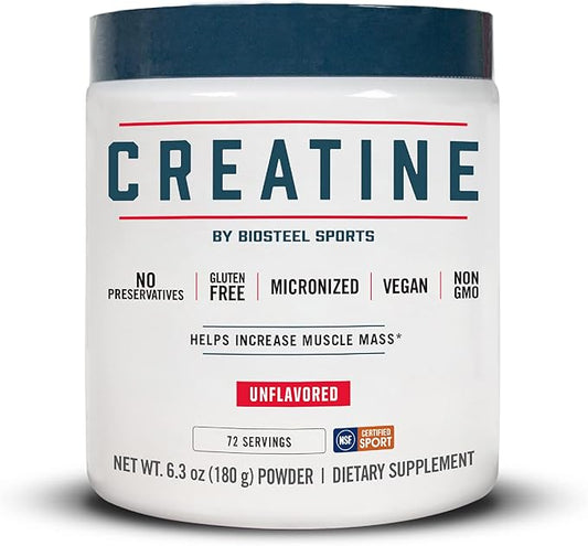 BioSteel Micronized Creatine Monohydrate Powder - 72 Servings, Unflavored, Pure Muscle Builder