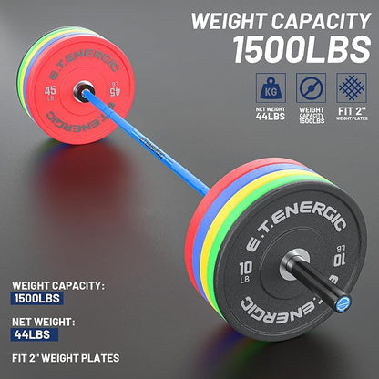 7ft Olympic Barbell Bar 45LB Load 1500-lbs Capacity Available 2" Olympic