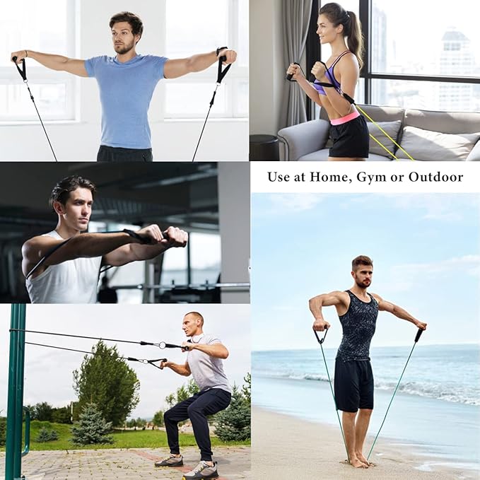 Home Spirit, 12 Minute Toning Gym Resistance Band, 150lbs Strength