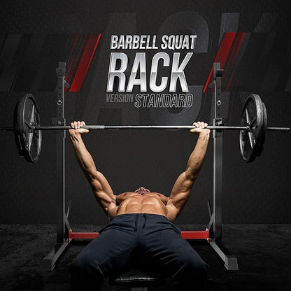Yes4All Squat Rack for Home Gym, Adjustable Barbell Stand Rack, Multi-Function Weight Lifting, Dip Bar Station, Bench Press Rack Stand, Weight Plate Storage - Capacity Up to 600LBS