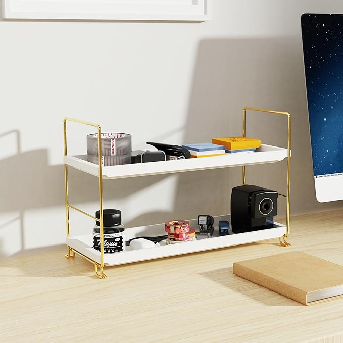FSyueyun 2-Tier Makeup Shelf Organizer for Vanity