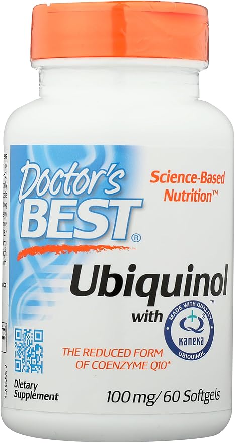 Doctor's Best Ubiquinol with Kaneka QH, Healthy Heart, Enhances Cellular Energy, Antioxidant, Non-GMO, Gluten Free, Soy Free, 100 Mg