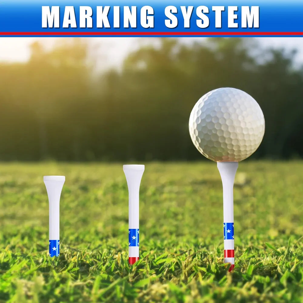 Premium Golf Tees Choose Between 200 Count or 100 Count, Professional Marking System Golf Tees 3-1/4 Inch, Reduce Friction Side Spin More Stable Golf Tees
