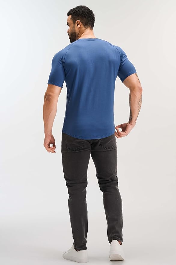 GYM REVOLUTION Men's 5 Pack Workout Gym Hipster Curved Hem Muscle Fitness Hip Hop T Shirts