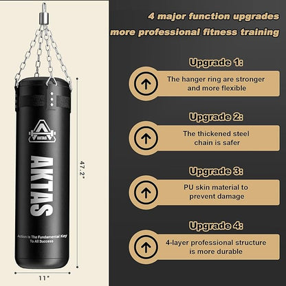Punching Bag for Adults 4FT Heavy Boxing Bag Set 12oz Boxing Gloves for MMA Training Home Gym Physical Exercise Undilled