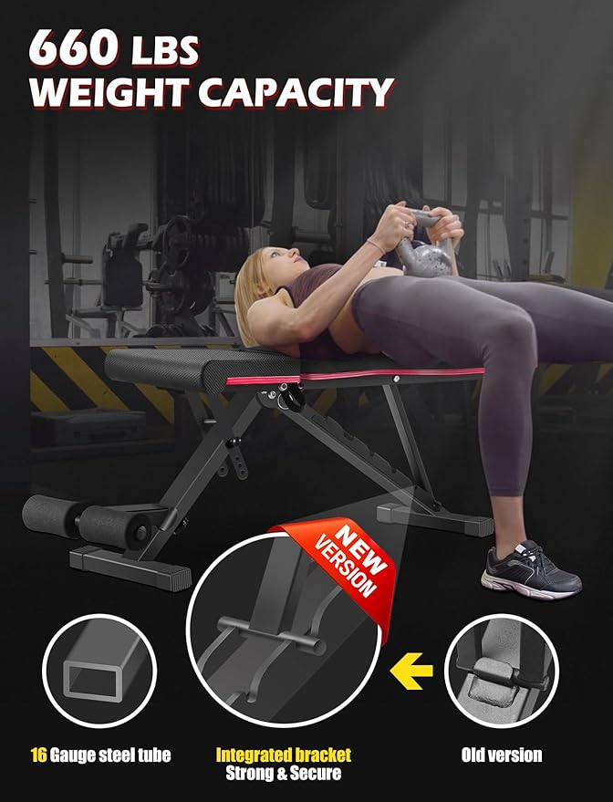 Weight Bench, Adjustable Strength Training Benches for Full