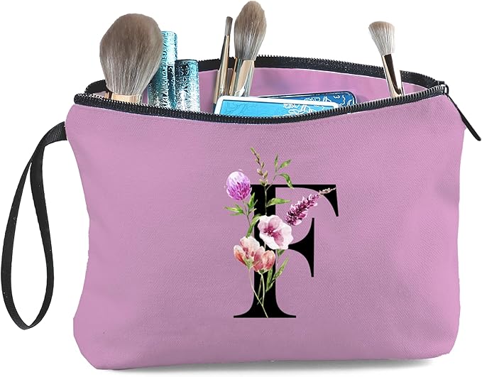 SEAMOON Birthday Thank You Appreciation Monogrammed Gifts for Mom Aunt Teacher Sister Friend Coworkers Bride Bridesmaid Makeup Cosmetic Bag with Mirror Mothers Day Christmas Graduation F