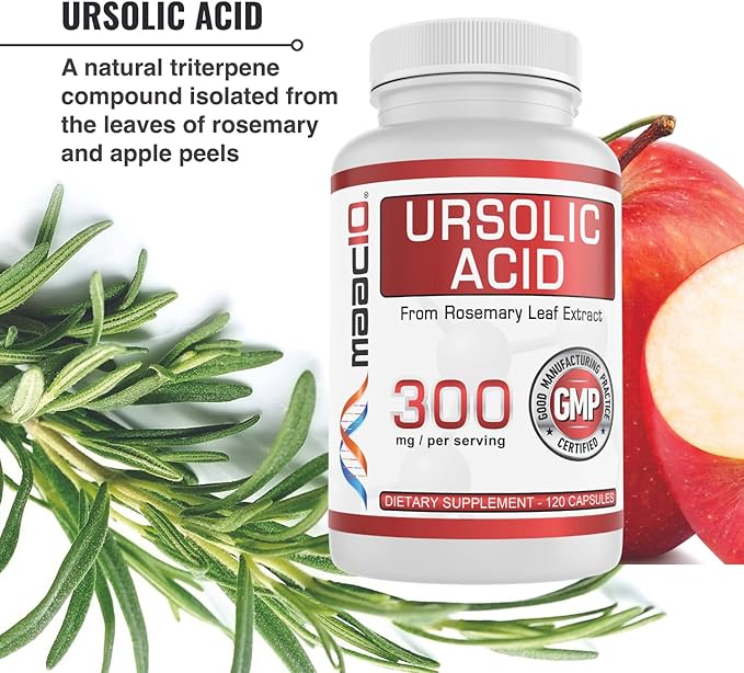 MAAC10 Ursolic Acid 300mg | Sourced from Rosemary Extract | Third-Party Lab Tested | AMPK & Sirtuin Activator