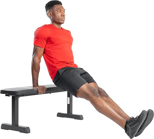 Sunny Health & Fitness Flat Weight Bench Optional
