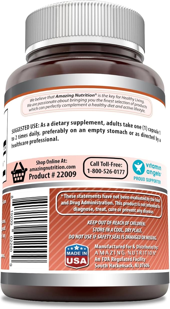 Amazing Formulas L-Lysine 500 mg Capsules Amino Acid Supplement | Non-GMO | Gluten Free | Made in USA (500 Count)