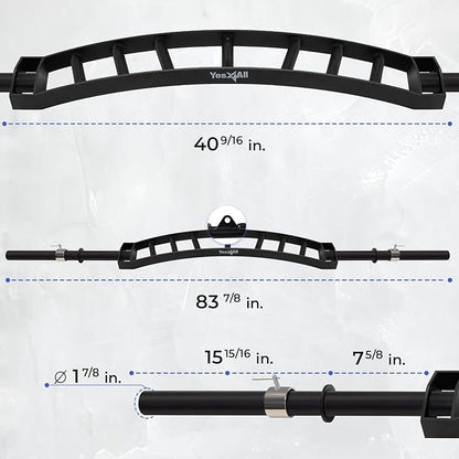 Yes4All Multi Grip Barbell & Cable Attachment - 2 Collars,
