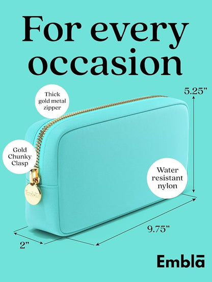 Makeup Bag Travel Cosmetics Pouch and Toiletry Case, Nylon Zipper Pouch Purse, Cute Make Up Organizer Storage Tote for Women Girls, Waterproof Travel Skincare Case, Small Makeup Bags, Candy Floss
