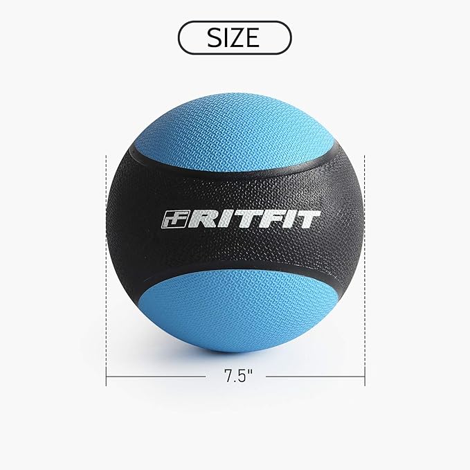 RitFit Weighted Medicine Ball - Non-Slip Rubber Shell