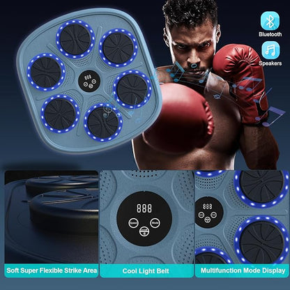 Smart Music Boxing Machine for Adults and Kids, Wall-Mounted Interactive Trainer with LED Display, 9 Modes & 9 Speeds, Perfect for Home Fitness and Stress Relief