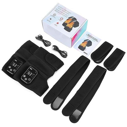 Heated Knee Massager for Pain Relief, Portable Knee Brace with Heat to Keep Knee Warms, Knee Heating Pad for Shoulder Elbow Knee 3 in 1 with Vibration