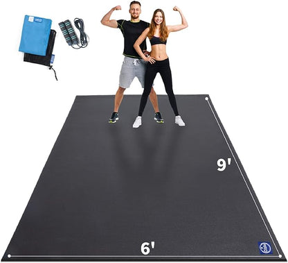 MRO Extra Large Exercise Mat For Home Gym 15'x6'/12'x6'/9'x6'(7mm) Workout