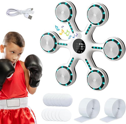Mostop Music Boxing Machine, Boxing Wall Mount Machine for Adults Teens, Smart Bluetooth Punching Trainer with Gloves, Boxing Workout Equipment Target for Home, Office, Gym,9 Modes & 9 Speeds