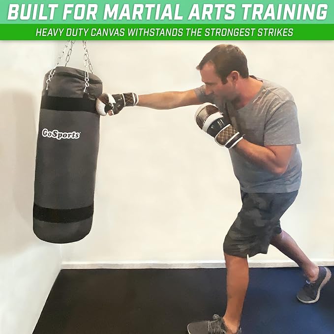 GoSports Fillable Punching Bag Training Aid - Great for Boxing, MMA, Muay Thai and More, Fill with Clothes and Rags