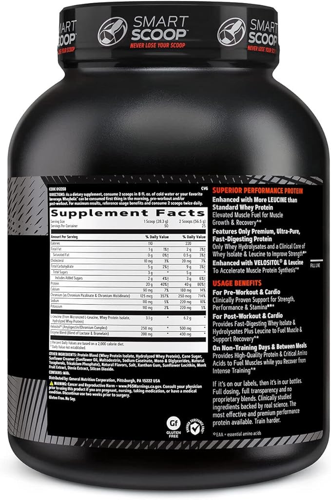 GNC AMP Wheybolic | Targeted Muscle Building and Workout Support Formula | Pure Whey Protein Powder Isolate with BCAA | Gluten Free | 25 Servings | Natural Vanilla