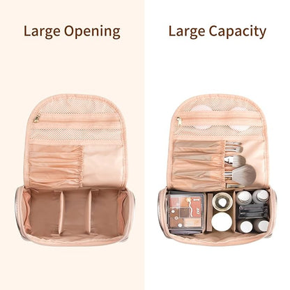 Ethereal Travel Makeup Bag, Rose Gold Makeup Bag for Women Portable Makeup Organizer Bag Large Capacity Toiletry Bag for Travel Accessories