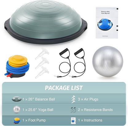 ZELUS 25in. Balance Ball 1500lb Inflatable 2 Bands,