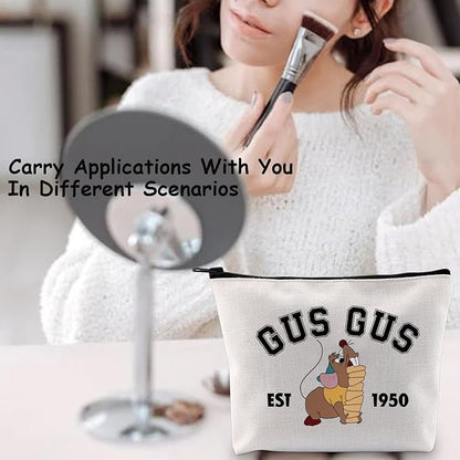 TSOTMO Cartoon Merchandise Fairy Tale Cosmetic Bag Fairy Princess Gift Mouse Gus Makeup Bag For Movie Fans (GUSGUS)