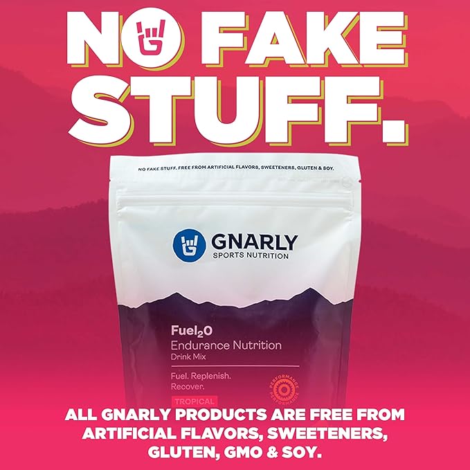 Gnarly Nutrition Fuel2O Electrolyte Powder Packs - Fuel 2O Endurance Nutrition, Electrolyte Solution, Fuel, Replenishment, and Recovery - Tropical, 10-Pack