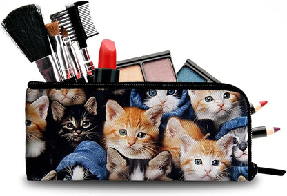 Women Cat Makeup Bag, Funny Animal Cosmetic Pouch for Teens Girls Big Capacity Cosmetic Bags for Travel Essentials