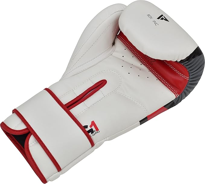 RDX Boxing Gloves EGO, Sparring Muay Thai Kickboxing MMA Heavy Training Mitts, Maya Hide Leather, Ventilated, Long Support, Punching Bag Workout Pads, Men Women Adult 8 10 12 14 16 oz