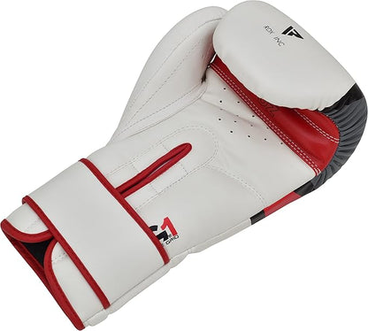 RDX Boxing Gloves EGO, Sparring Muay Thai Kickboxing MMA Heavy Training Mitts, Maya Hide Leather, Ventilated, Long Support, Punching Bag Workout Pads, Men Women Adult 8 10 12 14 16 oz
