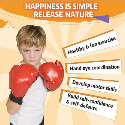 Everlast Kids Boxing Set with Stand, Adjustable Punching Bag for Boys & Girls Aged 3-10, Includes Boxing Gloves