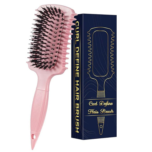 Curl Defining Brush, Volume Curly Hair Brush Products for Effortlessly Detangling Shaping and Styling Women's Men's Curls on All Wet or Dry Hair Types, Reduces Frizz (Pink 1PC)