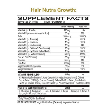 VITAMINS REVIVE Hair Supplement Hair Growth Vitamins for Women - USA Clinically Tested - Hair Loss Products for Thinning & Thickening - Female Hair Regrowth Treatment (1 Month Supply)