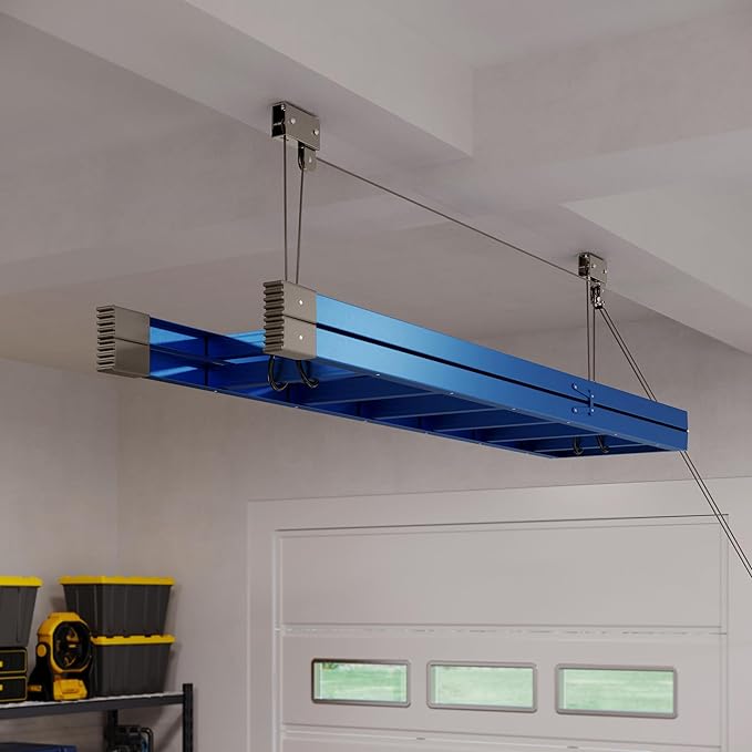 Kayak Storage Hoist - Overhead Pulley System with 125lb Capacity for Canoes, Bikes, Ladders, and More - for up to 12-Foot Ceilings