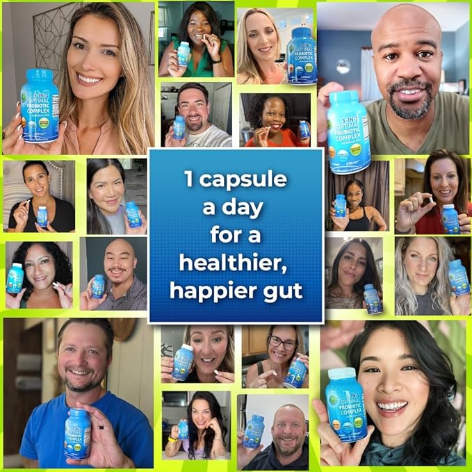 Probiotics with Digestive Enzymes and Prebiotic for Women and Men - 3-in-1 Vegan Probiotic Prebiotic Multi Enzyme Complex for Gut Health - Maximum Absorption Delayed-Release Capsules