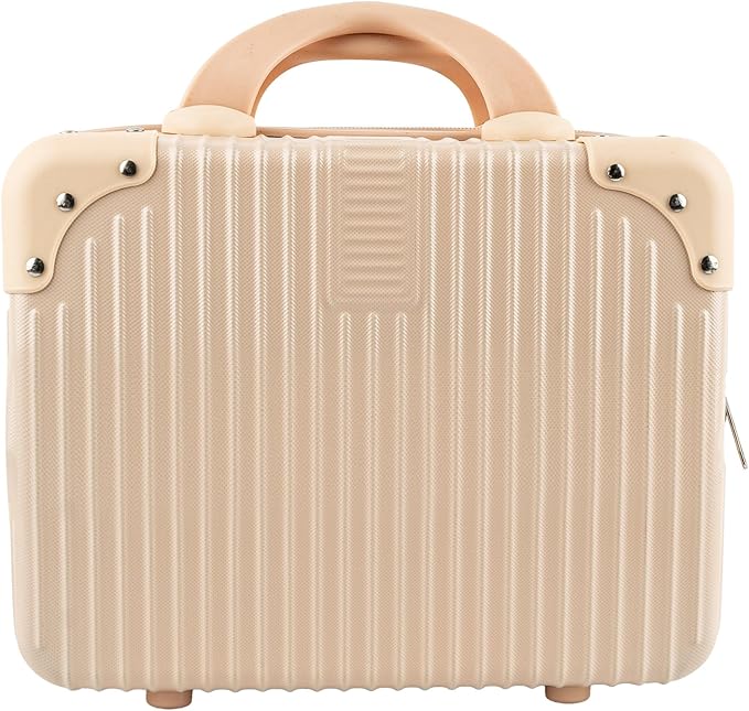 Framendino, Portable Hard Shell Cosmetic Suitcase Makeup Travel Case Pink
