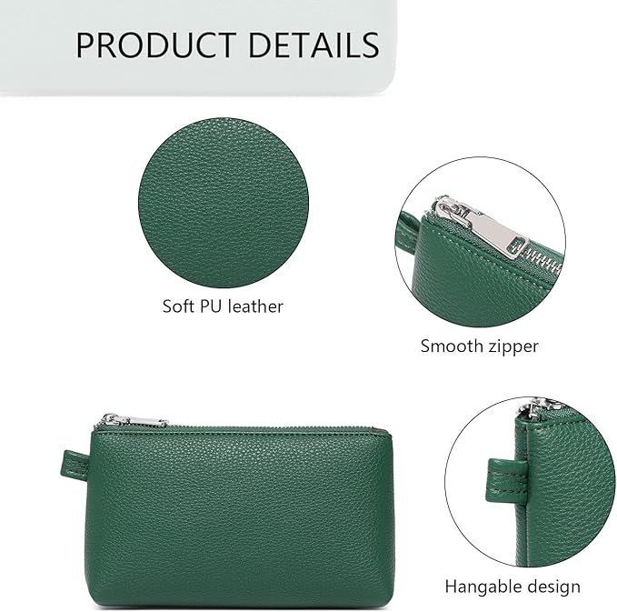 PU Leather Makeup Simple and Convenient Handbag Small Exquisite Storage Bag (Pu/Forest Green)