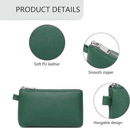 PU Leather Makeup Simple and Convenient Handbag Small Exquisite Storage Bag (Pu/Forest Green)