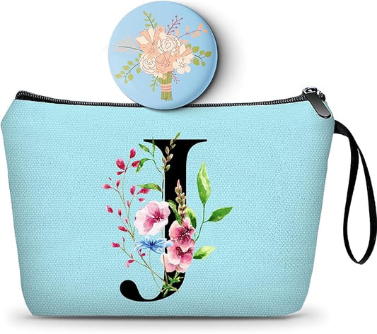 SEAMOON Birthday Inspirational Bridesmaid Proposal Team Small Gifts for Women Mom Aunt Teacher Sister Coworkers Makeup Cosmetic Bag Travel with Mirror Mothers Day Christmas Graduation J