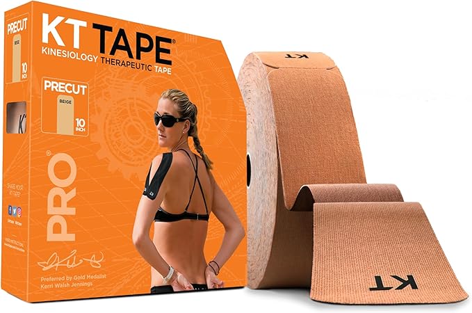 KT Tape, Pro Synthetic Kinesiology Athletic Tape, 150 Count, 10” Precut Strips