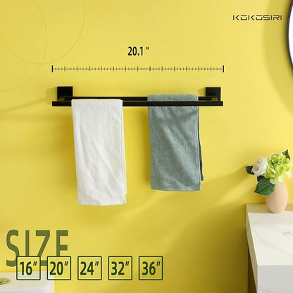 KOKOSIRI Towel Rails Bathroom Double Towel Bars Matte 20 Inch B5005BK-L20